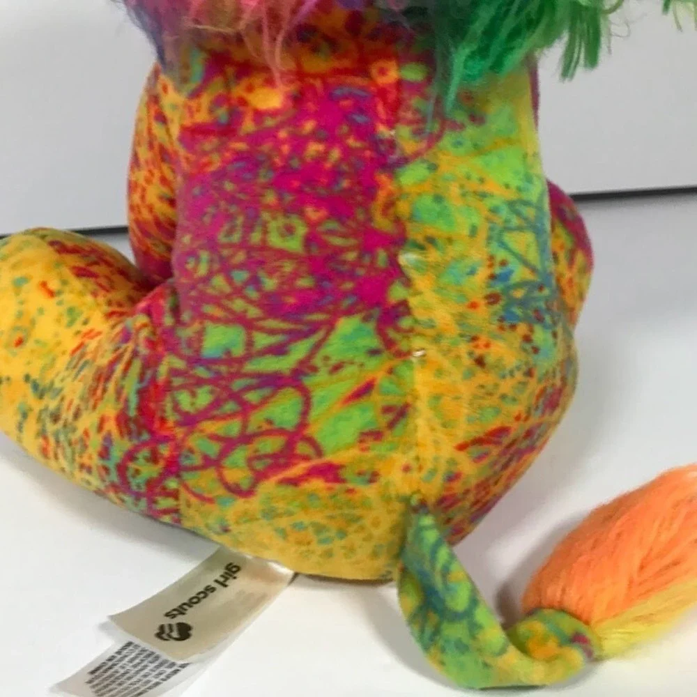 Girl Scouts 10 Inch Yellow Lion Plush Rainbow Mane Stuffed Animal 75120